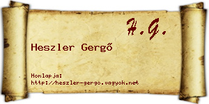 Heszler Gergő névjegykártya